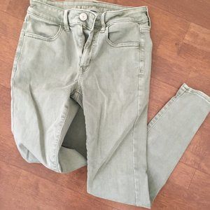 american eagle green jeans size 4